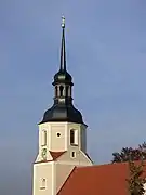 St.-Katharina (Turm 1708 u. 1718), Elsterwerda, Niederlausitz:„Thüringische“ Haube