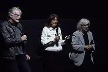 Katja Raganelli (Mitte) mit Regisseurin Magarethe von Trotta und dem Leiter des Filmmuseum München Stefan Drößler
