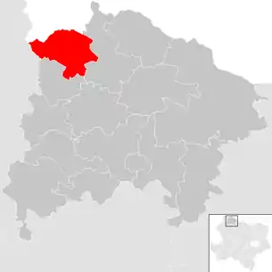 Lage der Gemeinde Kautzen im Bezirk Waidhofen an der Thaya (anklickbare Karte)