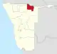Lage der Region Kavango-West in Namibia