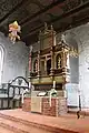 Altar, ehemals als Kanzelaltar ausgeführt