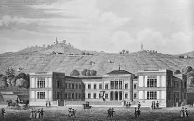 1842–1884: Liebesvase im Ehrenhof des Museums der Bildenden Künste