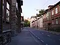Blick von der Tehnika-Straße zur Burg auf dem Domberg