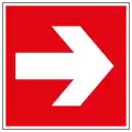 Richtungsanzeige (zusätzlich zu den obenstehenden Zeichen zu verwenden)