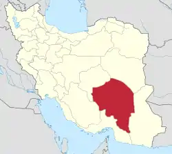 Lage der Provinz Kerman im Iran