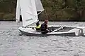 Kieler ausgebaumt vor dem Wind