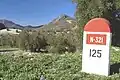 Kilometerstein an der ehemaligen N-321 in Andalusien (Spanien)