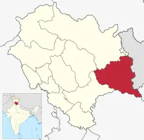 Positionskarte des Distrikts Kinnaur