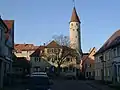 Das Wahrzeichen der Stadt, der 45 m hohe Stadtturm