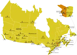 Karte der Kirchenprovinz Montréal