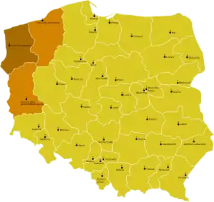 Karte der Kirchenprovinz Szczecin-Kamień