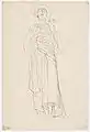 Studie für Justitia in Jurisprudenz: Weibliche Gestalt mit Toga