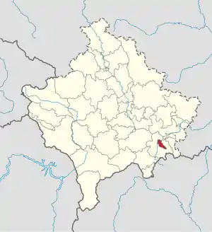 Lage der Gemeinde Klokot im Kosovo (anklickbare Karte)