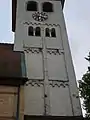 Westturm der älteren Pelagiuskirche (um 1050) mit Schallarkaden
