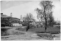 Zwei Kirchen und die Moschee in Axioupoli (Bohemitsa)