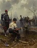 Reinigen der Schwerter, um 1890