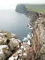 Die klippenreiche Westküste der Insel.