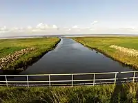 Mündung der Kongeå bei dem Kongeå Siel in das Wattenmeer der Nordsee, nördlich von Ribe