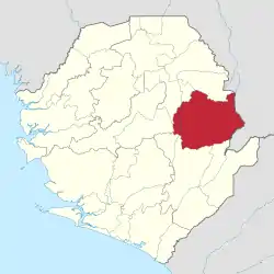 Karte Kono (Distrikt) in Sierra Leone
