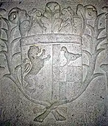 Auwach/Koppenstein Allianzwappen (1692), Abteikirche St. Michael, Siegburg, Krypta