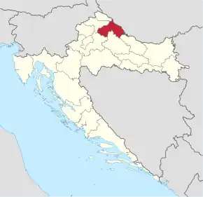 Lage der Gespanschaft hervorgehoben