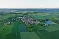 Luftbild des Dorfes