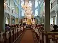 Das Innere der evangelischen Kirche