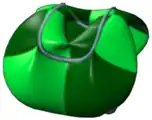Abb. 6c: Andere Seite derselben Separatrix mit zwei zueinander symmetrischen Tori (grün).