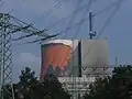 Gaskraftwerk Hüntel mit Weltkarte