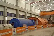 Turbosatz mit Dampfturbine, in Revision