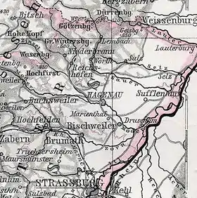Lage des Kreises Hagenau