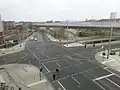 Die Löbtauer Brücke überspannt Weißeritz, Freiberger und Löbtauer Straße