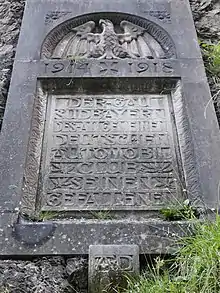 Gau Südbayern auf einem Kriegerdenkmal des ADAC von 1922 am Kesselberg.