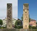 Ost- und Westseitedes Kriegerdenkmals, Frankenthal, Jahnplatz