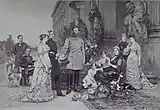 Kronprinz Friedrich mit seiner Familie (vor dem Neuen Palais in Potsdam), 1882