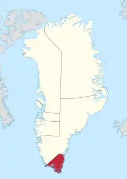 Lage derKommune Kujalleq