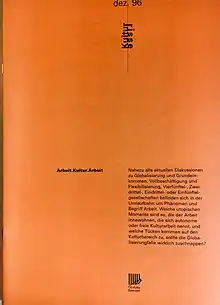 Cover der Kulturrisse, Magazin der IG Kultur, Ausgabe Dezember 1996