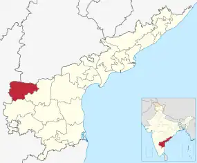 Positionskarte des Distrikts Kurnool