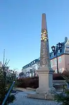 Postmeilensäule auf dem Markt in Zwönitz