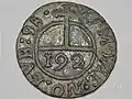 Lübecker Dreiling (= 1/192 Taler) von 1698, Wertseite