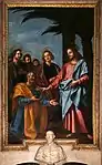 Jesus überreicht Petrus die Himmelsschlüssel, 1607, Cappella Usimbardi in der Kirche Santa Trinita, Florenz