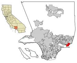 Lage im County und in Kalifornien