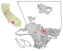 Lage South Pasadenas im Los Angeles County (Kalifornien)