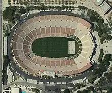 Satellitenbild des Los Angeles Memorial Coliseum