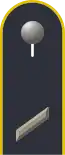 Dienstgradabzeichen auf der Schulterklappe der Jacke des Dienstanzuges für Luftwaffenuniformträger.