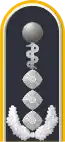 Dienstgradabzeichen auf der Schulterklappe der Jacke des Dienstanzuges für Luftwaffenuniformträger (Humanmedizin).