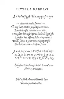 Arrighi´s Littera da brevi 1523