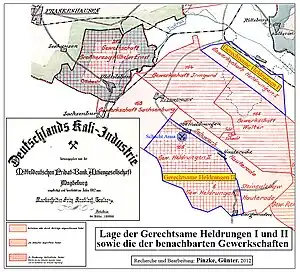 Lage der Bergwerksgerechtsame Heldrungen I und II.