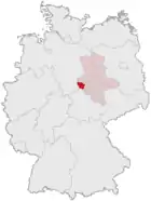 Lage des Landkreises Wernigerode in Deutschland