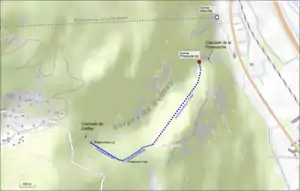 Lagekarte des Kraftwerks oberhalb der Pissevache bei Vernayaz